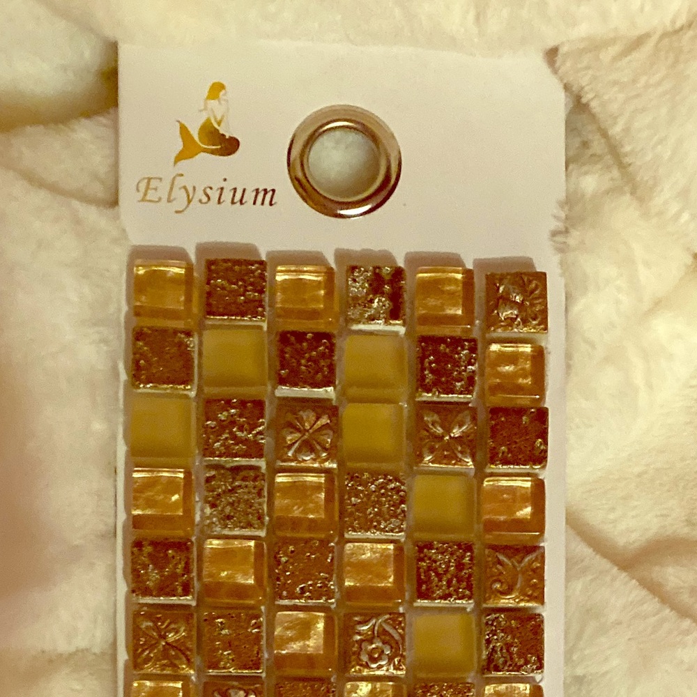 Mini Glass Stone Mosaic Tiles ~ Rose Gold